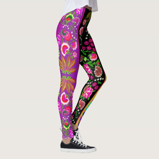  Indische Boho Floral Multi Leggings (Rechts)