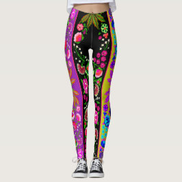  Indische Boho Floral Multi Leggings
