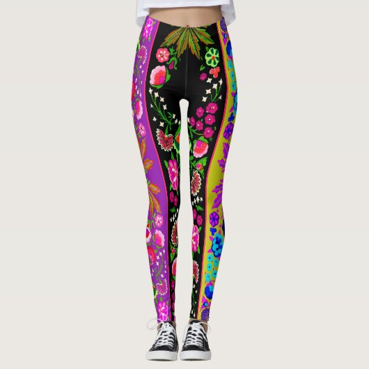  Indische Boho Floral Multi Leggings (Voorkant)