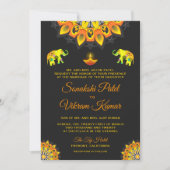 Indische Bollywood Style Hindu Weddenschap Kaart (Voorkant)