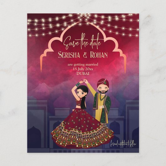 Indische bruiloft bespaart schattige bruidskoppels (Voorkant)