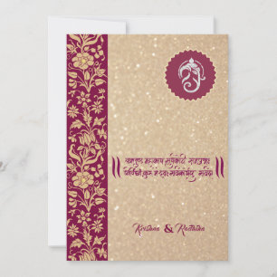 Indische bruiloft Ganesha hindoe uitnodiging