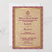 Indische bruiloft Ganesha hindoe uitnodiging (Achterkant)
