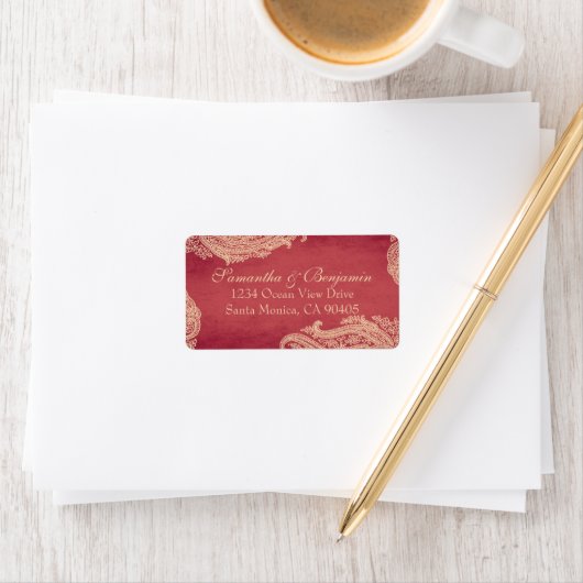 Indische bruiloft, Hindoe bruiloft, Mehndi, rood,  Etiket (Insitu)