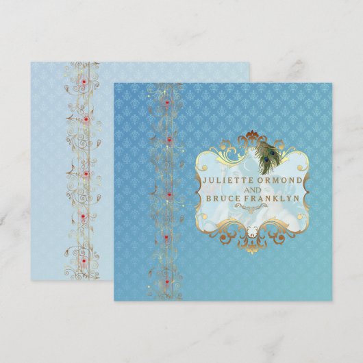 Indische bruiloft II - Uitnodigingskaart Kaart (Voorkant / Achterkant)