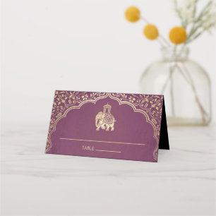 Indische bruiloft-kaart Faux Gold Foil Plaatskaartje