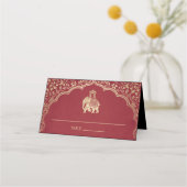 Indische bruiloft-kaart Faux Gold Foil Plaatskaartje (Voorkant)