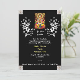 Indische bruiloft met uitnodiging van Ganesha