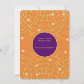 Indische bruiloft Paarse koraalgouden lichten Kaart (Achterkant)