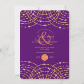 Indische bruiloft Paarse koraalgouden lichten Kaart (Voorkant)