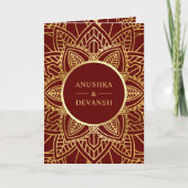 Indische bruiloft Rode en gouden etnische Mandala (Voorkant)