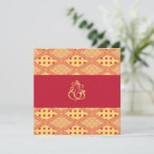 Indische bruiloft, rood en geel kaart (Staand voorkant)