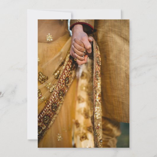 Indische bruiloft, Save The Date, Blauw, Goud, Gan Save The Date (Achterkant)