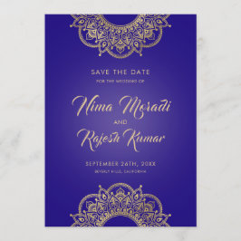 Indische bruiloft, Save The Date, Paarse en gouden Save The Date