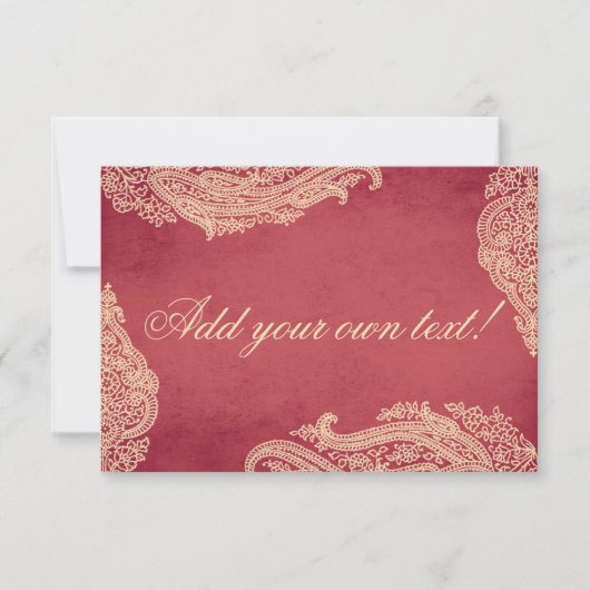 Indische bruiloft, tafelkaarten, plaatskaarten, Me Kaart (Voorkant)