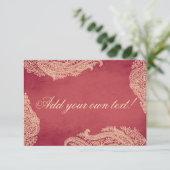 Indische bruiloft, tafelkaarten, plaatskaarten, Me Kaart (Staand voorkant)