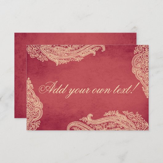 Indische bruiloft, tafelkaarten, plaatskaarten, Me Kaart (Voorkant / Achterkant)