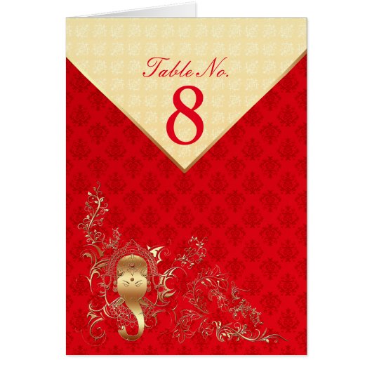 Indische bruiloft - Tafelnummer Kaart (Voorkant)