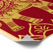 Indische bruinmaraine goudolifant lotus welkom poster (Hoek)