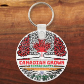 Indische Canadese vlag voor bomen in Canada Sleutelhanger (Achterkant)