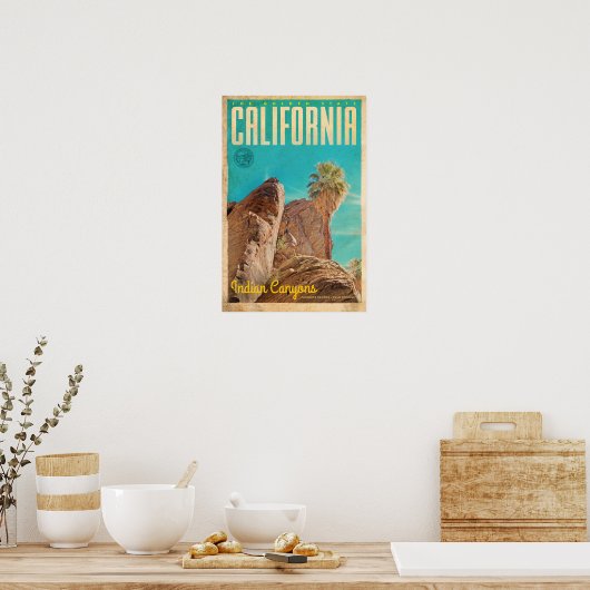  Indische Canyons-reisposter Poster (Keuken)