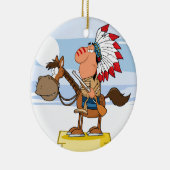 Indische chef met Pistool op paarden Keramisch Ornament (Rechts)