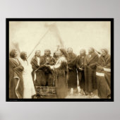 Indische chefs met generaal Miles SD 1891 Poster (Voorkant)