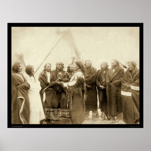 Indische chefs met generaal Miles SD 1891 Poster (Voorkant)