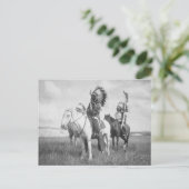 Indische Chief on Horseback, 1905 Briefkaart (Staand voorkant)