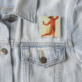 Indische Conjuror Vierkante Button 5,1 Cm (In situ)