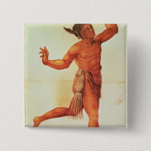 Indische Conjuror Vierkante Button 5,1 Cm