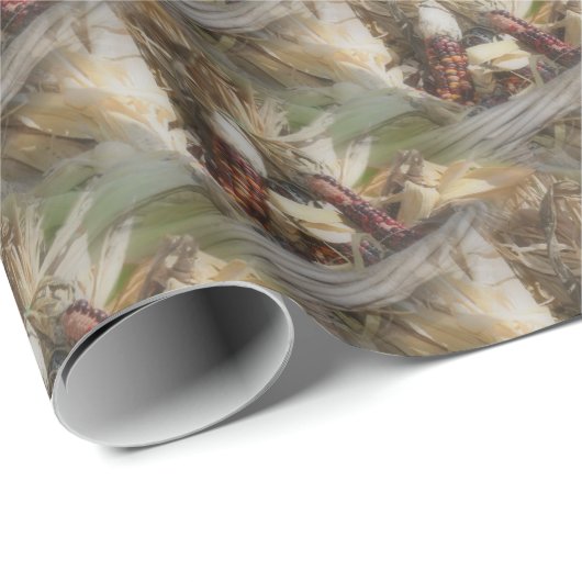 Indische corn in het wicker Basket Natuur Pattern Cadeaupapier (Rol Hoek)