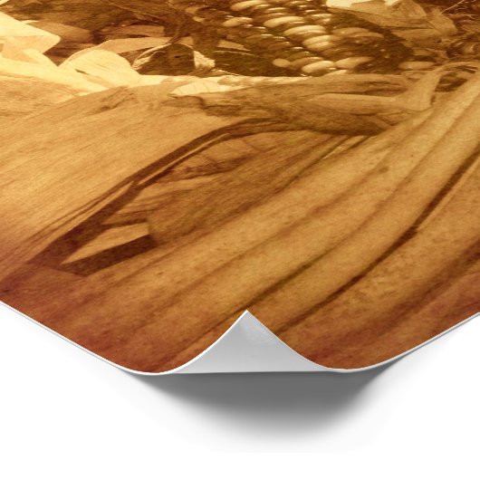 Indische corn in mandje  look Herfst Poster (Hoek)