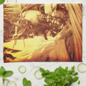 Indische corn in mandje  look Herfst Theedoek (Gevouwen)