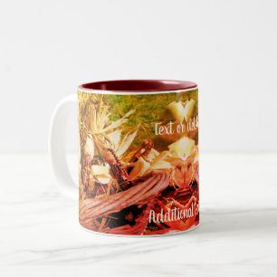 Indische corn in mandje Natuur, gepersonaliseerd Tweekleurige Koffiemok