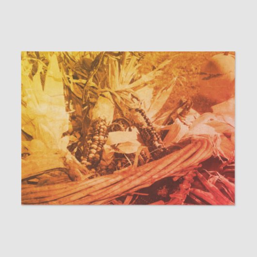 Indische Corn Wicker Basket Sepia  ontkoppeling Tissuepapier (Voorkant)