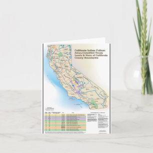 Indische cultuurgebieden van Californië - Notecard Kaart