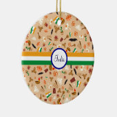 Indische cultuurgoederen met vlag en tekst keramisch ornament (Rechts)