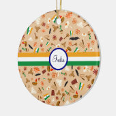 Indische cultuurgoederen met vlag en tekst keramisch ornament (Links)