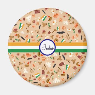 Indische cultuurgoederen met vlag en tekst magneet