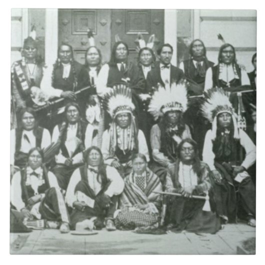 Indische delegatie van Sioux-leiders in Washington Tegeltje (Voorkant)
