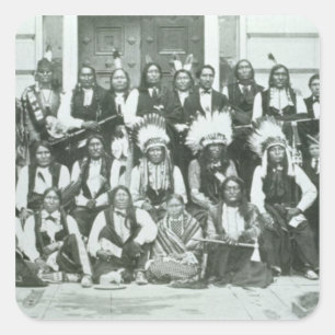 Indische delegatie van Sioux-leiders in Washington Vierkante Sticker