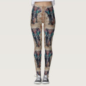 Indische Design Elephant Leggings (Voorkant)