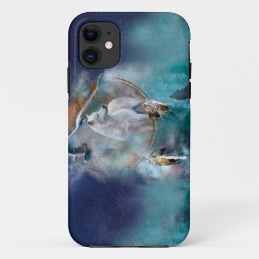 Indische dreamcatcher en etnische stammenwolf Case-Mate iPhone case (Achterkant)