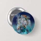 Indische dreamcatcher en etnische stammenwolf ronde button 5,7 cm (Voorkant /achterkant)