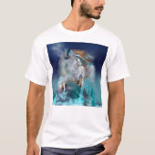 Indische dreamcatcher en etnische stammenwolf t-shirt (Voorkant)