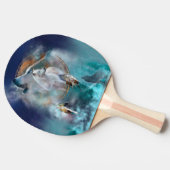 Indische dreamcatcher en etnische stammenwolf tafeltennisbatje (Zijkant)