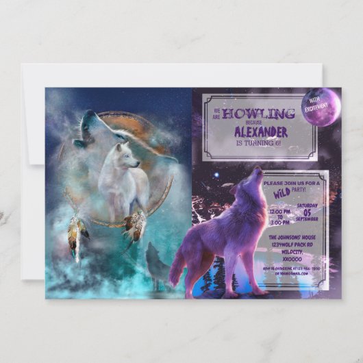 Indische dromer en etnische stammenwolf kaart (Voorkant)