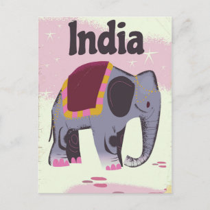 Indische Elephant vintage poster print. Briefkaart