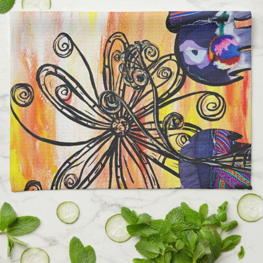 Indische Elephants Kitchen Towel Theedoek (Gevouwen)